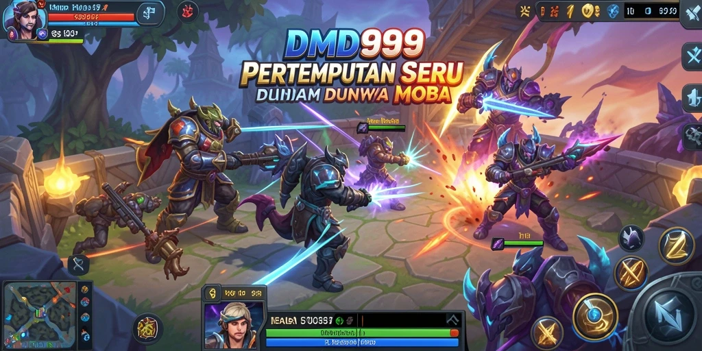 Gameplay seru di DMD999, pertarungan tim yang strategis.