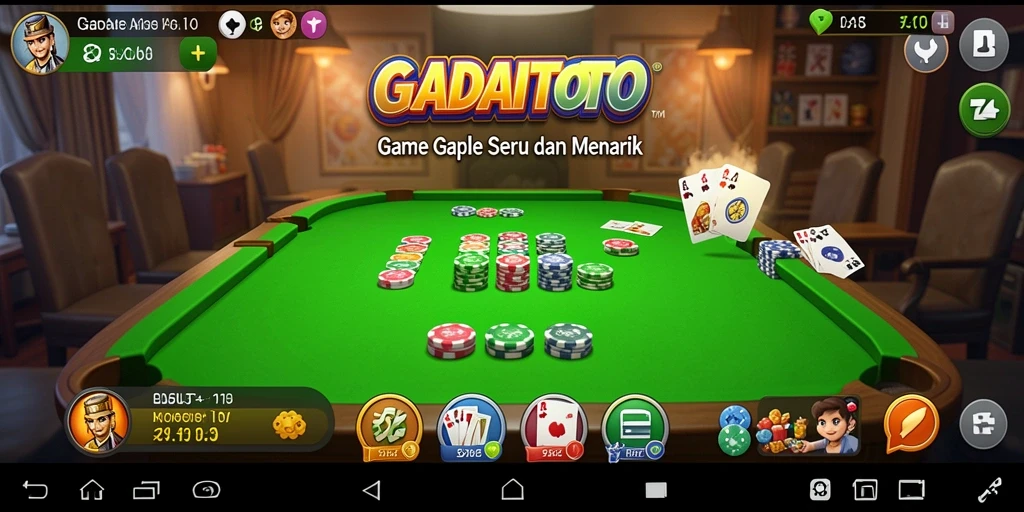 Gambar gameplay GADAITOTO yang menampilkan kartu Gaple yang dimainkan.