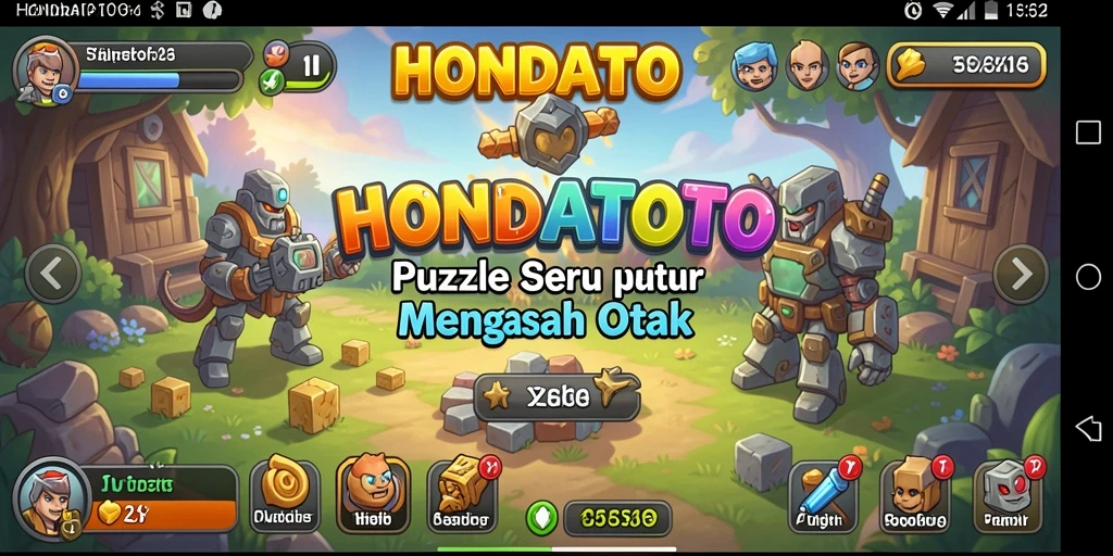 Screenshot gameplay HONDATOTO yang menampilkan momen seru memecahkan puzzle.