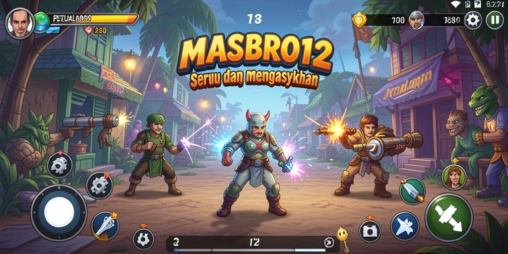Tampilan gameplay <strong>MASBRO12</strong> yang penuh aksi dan tantangan.